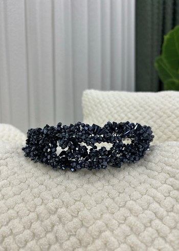 Boncuk İşlemeli Lacivert taç - Görsel 2