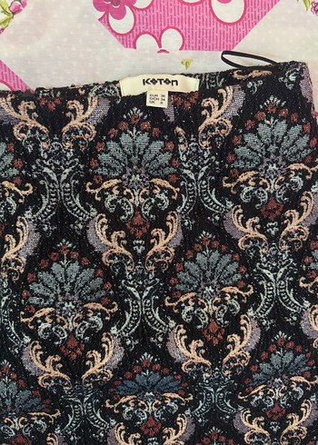 Dantel Detaylı Desenli Midi Mini Etek - Görsel 3