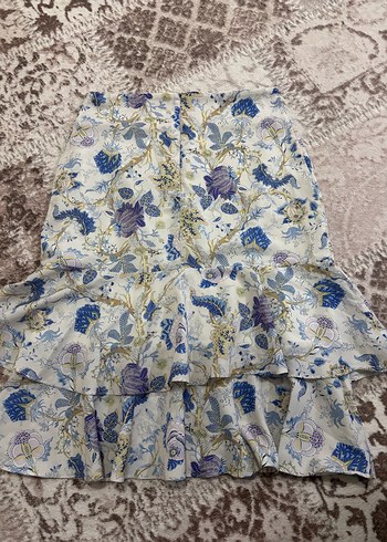 Bohem Çok Renkli Uzun Volanlı Etek - Görsel 2