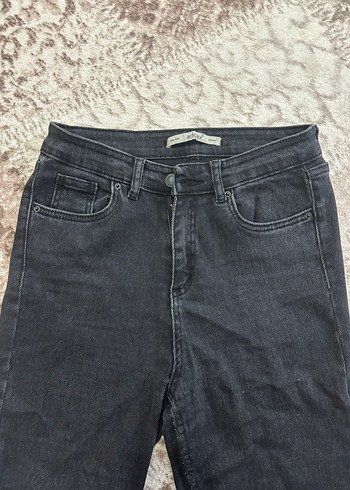 Siyah Normal Boy Kadın Denim Pantolon - Görsel 3