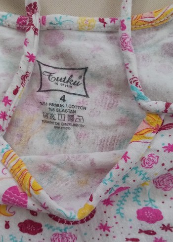 Kız Çocuk Pembe Baskılı Askılı atlet - Görsel 2