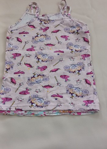 Kız Çocuk Pembe Baskılı Askılı atlet - Görsel 4