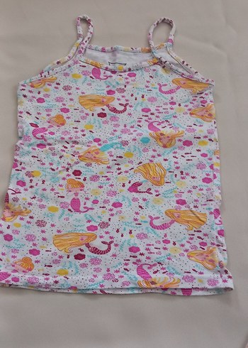 Kız Çocuk Pembe Baskılı Askılı atlet - Görsel 3