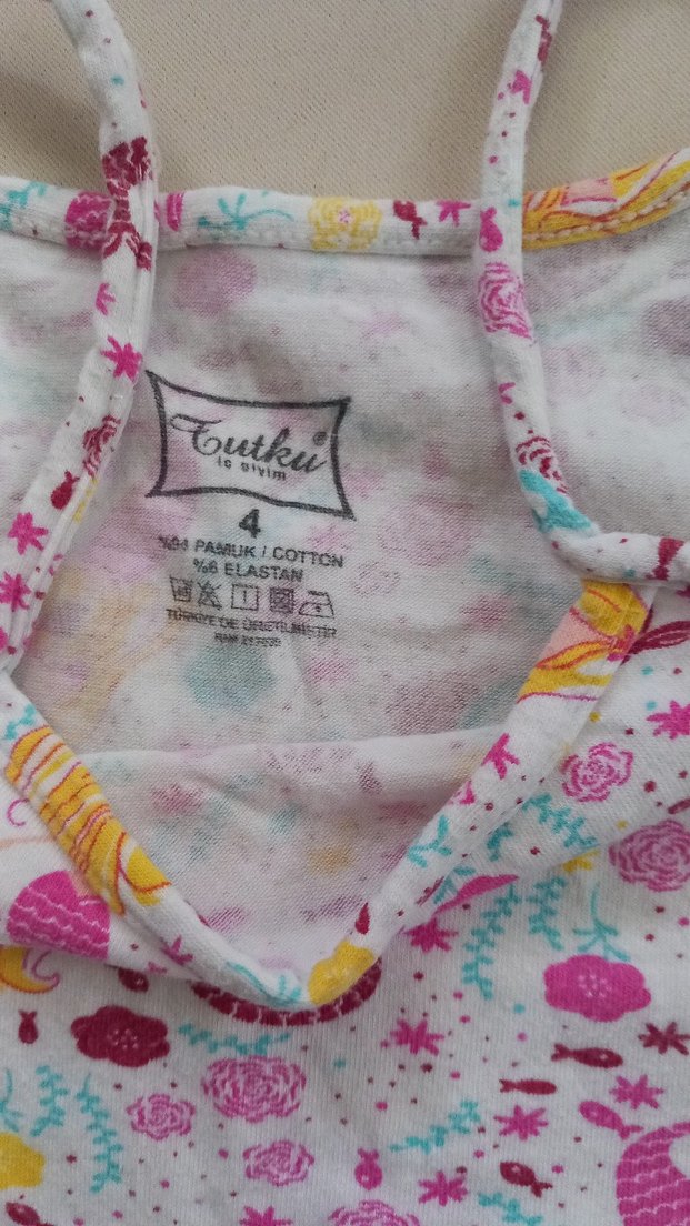 Kız Çocuk Pembe Baskılı Askılı atlet - Görsel 2