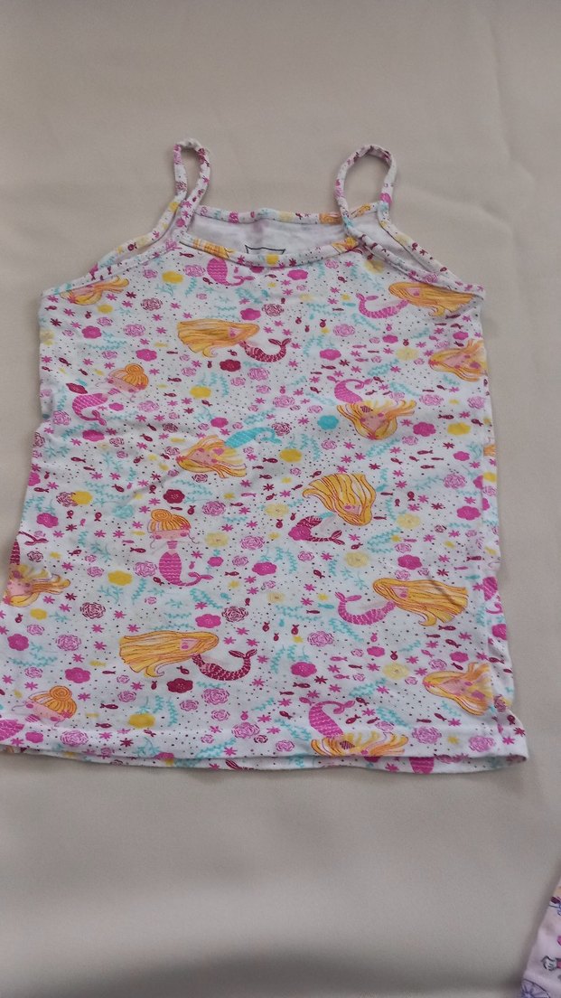 Kız Çocuk Pembe Baskılı Askılı atlet - Görsel 3