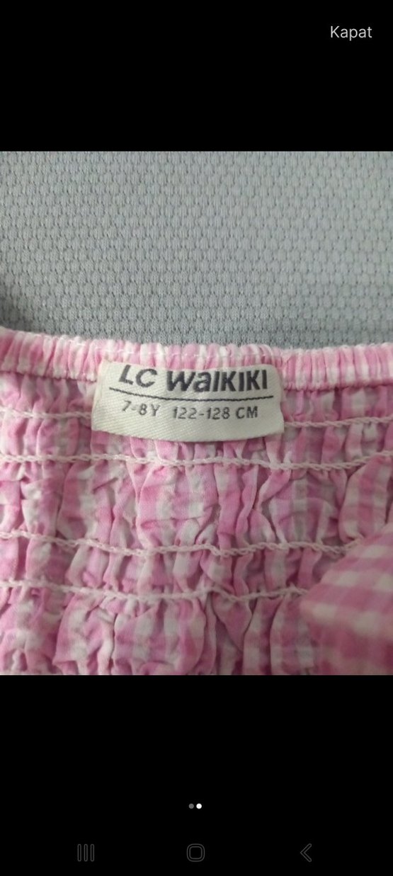 Kız Çocuk Pembe Askılı Fırfırlı Bluz - Görsel 2