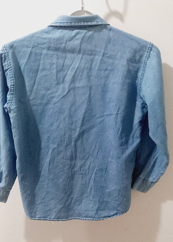 Nakışlı Mavi Erkek Çocuk Denim Gömlek - Görsel 2