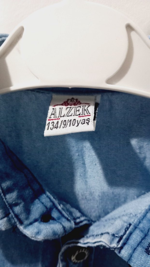 Nakışlı Mavi Erkek Çocuk Denim Gömlek - Görsel 3