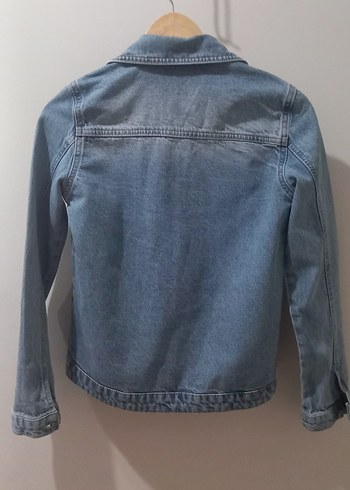 Düğmeli Mavi kız Çocuk Denim Ceket - Görsel 3