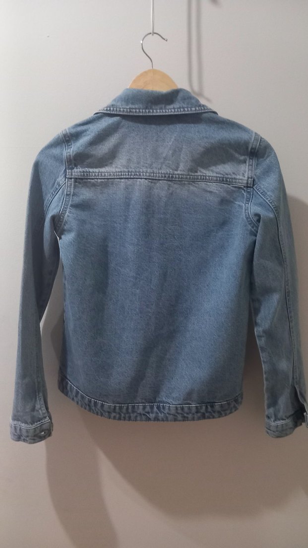 Düğmeli Mavi kız Çocuk Denim Ceket - Görsel 3