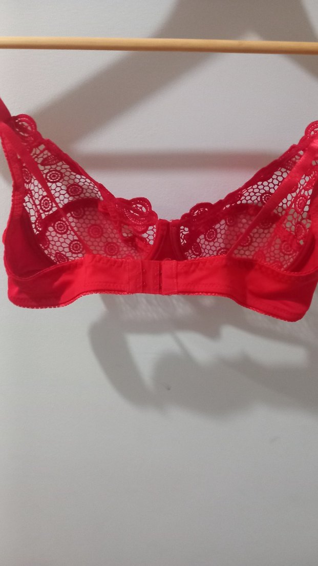 Nakışlı Kırmızı Bohem Parisian Sütyen - Görsel 3