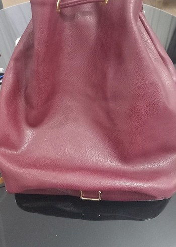 Bordo Deri Püsküllü Bohem Kadın Çanta - Görsel 2