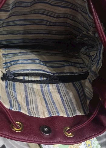 Bordo Deri Püsküllü Bohem Kadın Çanta - Görsel 4