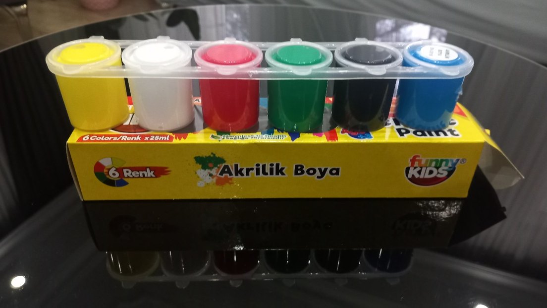 6 Renkli Akrilik Boya Seti - Görsel 3