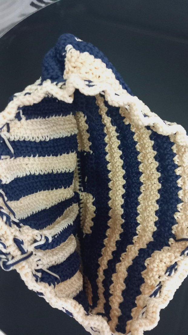 Mavi Örgü Kadın El Çantası - Görsel 3