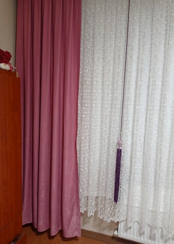 Pastel Pembe Düz Modern Fon Perde 75×270 - Görsel 8