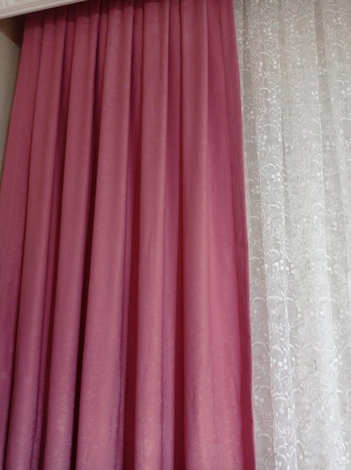 Pastel Pembe Düz Modern Fon Perde 75×270 - Görsel 3