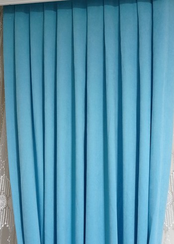 Açık Mavi Modern Fon Perdeler 85×270 - Görsel 9