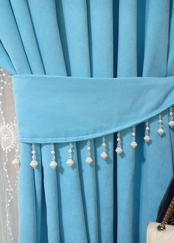 Açık Mavi Modern Fon Perdeler 85×270 - Görsel 5