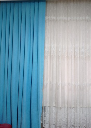 Açık Mavi Modern Fon Perdeler 85×270 - Görsel 13