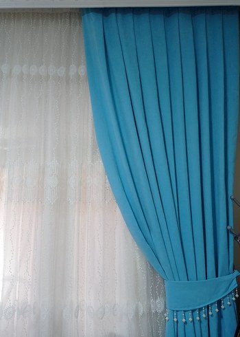 Açık Mavi Modern Fon Perdeler 85×270 - Görsel 7