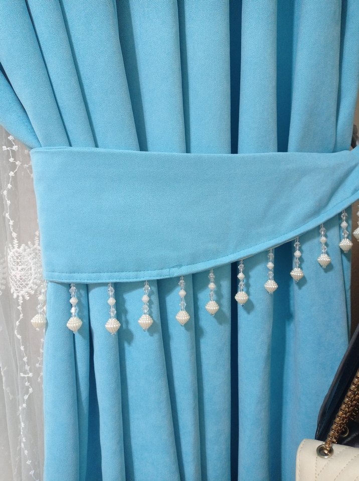 Açık Mavi Modern Fon Perdeler 85×270 - Görsel 5