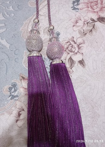 Mor Bohem Modern Perde Bağı - Görsel 8