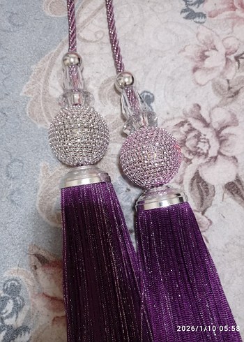 Mor Bohem Modern Perde Bağı - Görsel 11