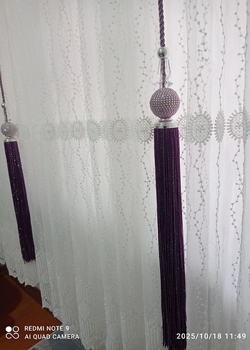 Mor Bohem Modern Perde Bağı - Görsel 5