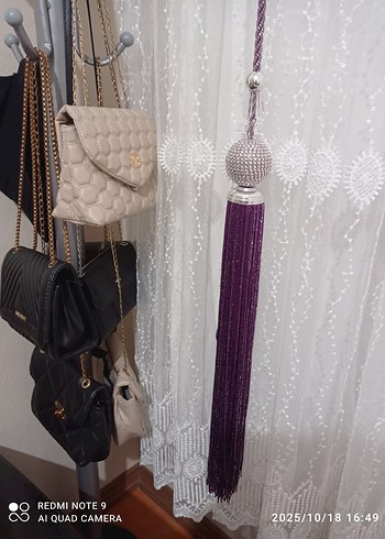 Mor Bohem Modern Perde Bağı - Görsel 7