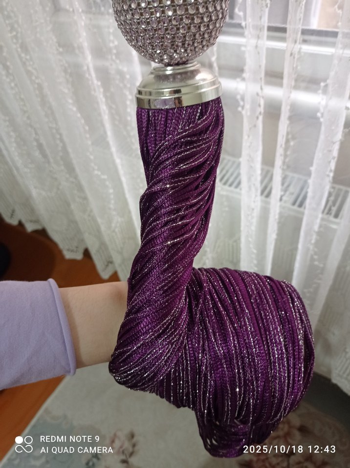 Mor Bohem Modern Perde Bağı - Görsel 4