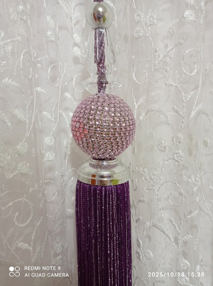 Mor Bohem Modern Perde Bağı - Görsel 2