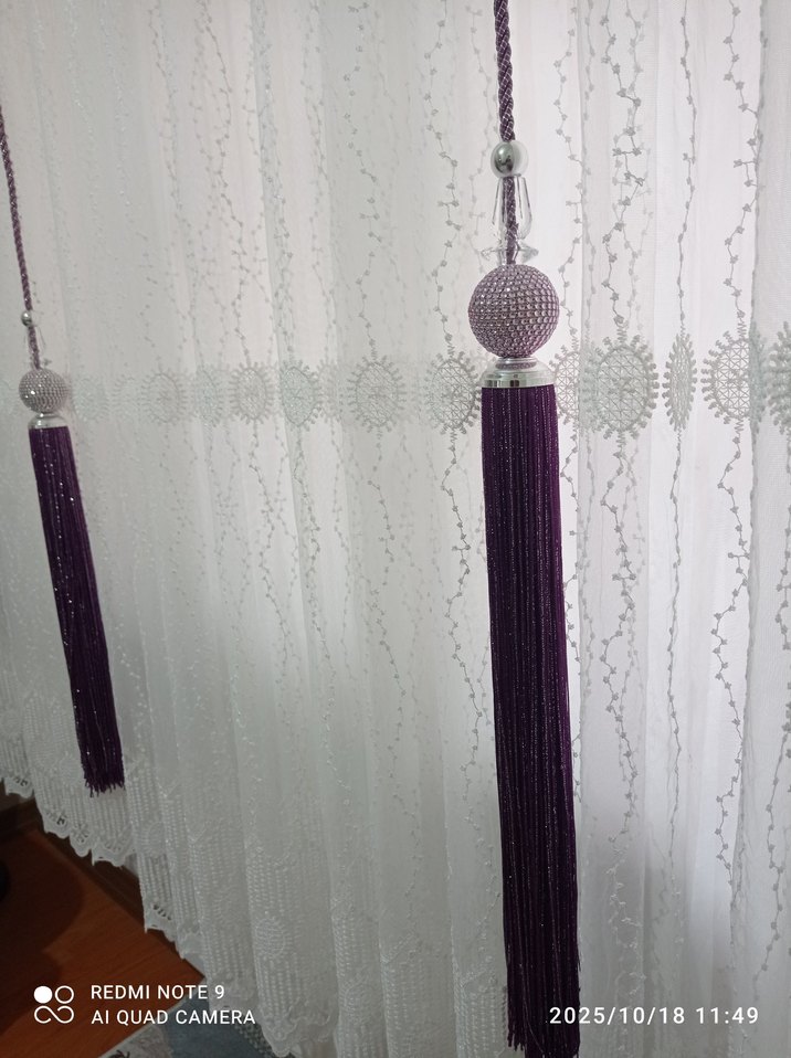 Mor Bohem Modern Perde Bağı - Görsel 5