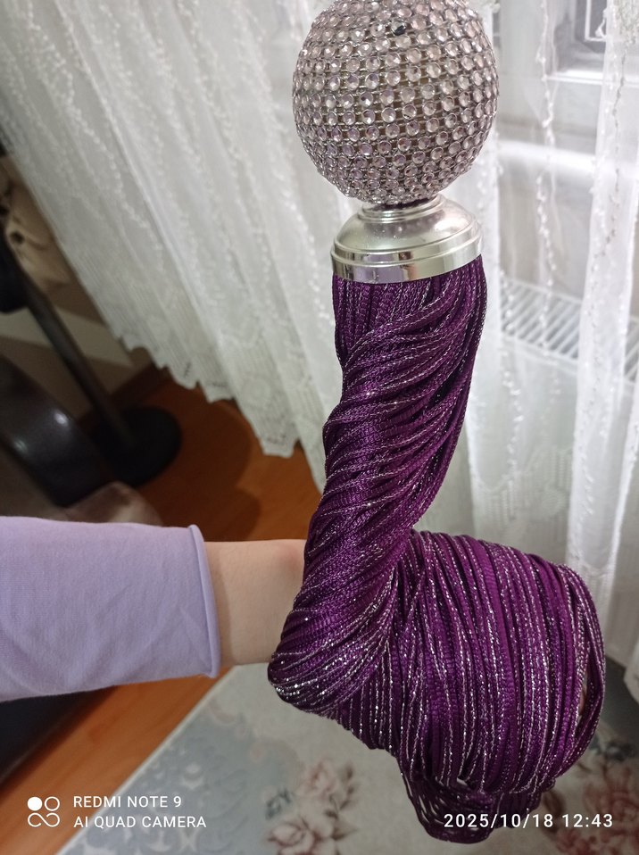 Mor Bohem Modern Perde Bağı - Görsel 3