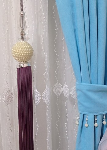 Pastel Mavi Modern Perde - Görsel 5