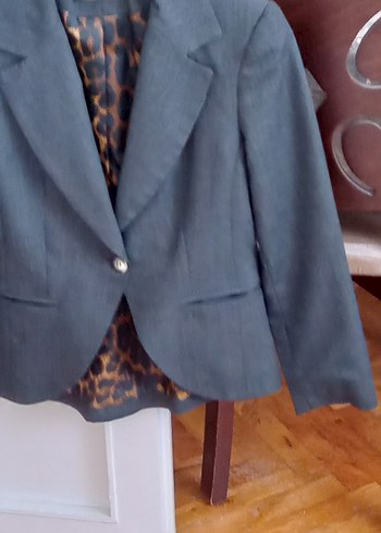 Koton gri Kadın Denim Blazer Ceket - Görsel 2