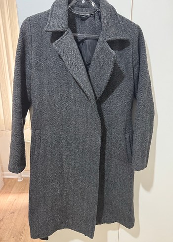 Kemerli Antrasit Gri Kaban - Görsel 3