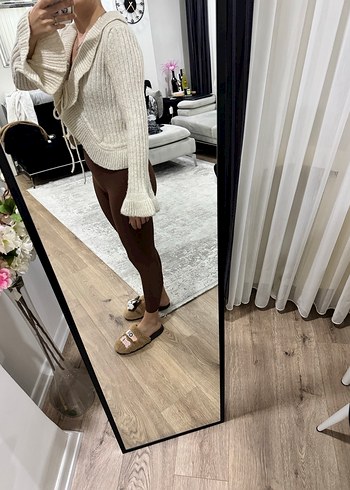 Krem rengiÖrgü Kadın Hırka - Görsel 4