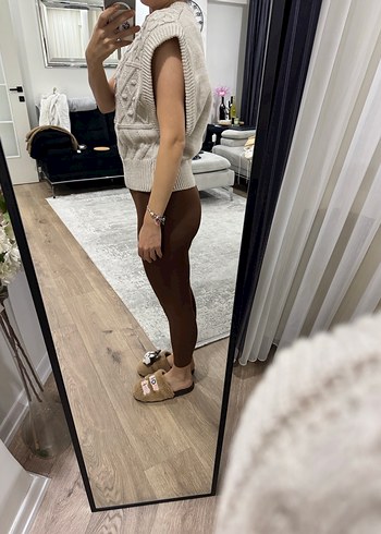 Gri Nakışlı İnce Örgü Kadın Kazak - Görsel 4