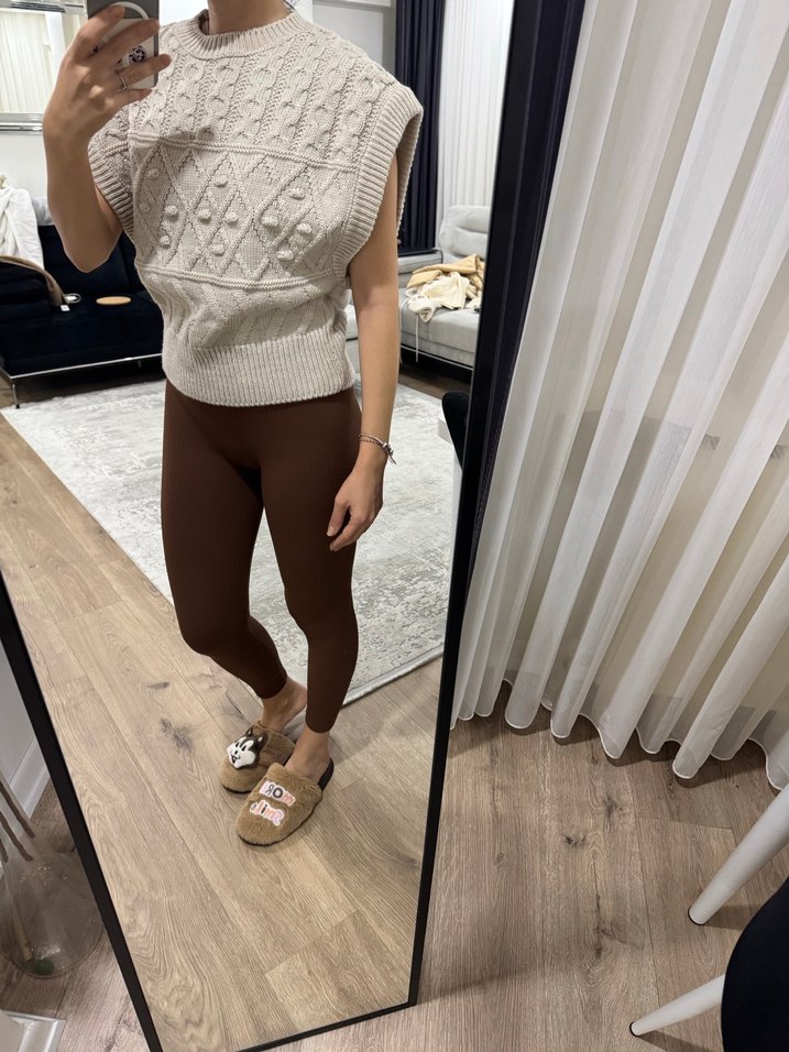 Gri Nakışlı İnce Örgü Kadın Kazak - Görsel 3