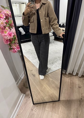 Düğmeli Bej Midi Kadın ceket - Görsel 5