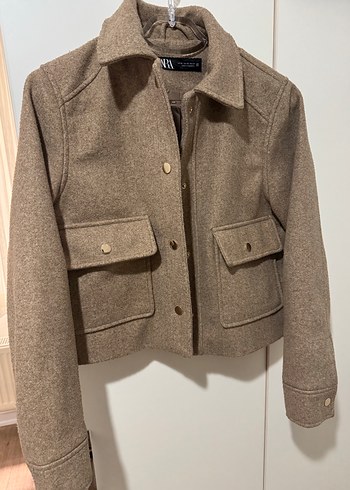 Düğmeli Bej Midi Kadın ceket - Görsel 2