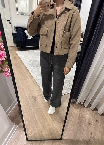 Düğmeli Bej Midi Kadın ceket - Görsel 6