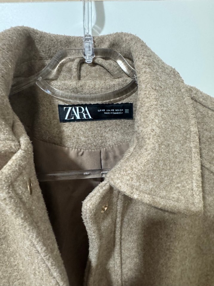 Düğmeli Bej Midi Kadın ceket - Görsel 3