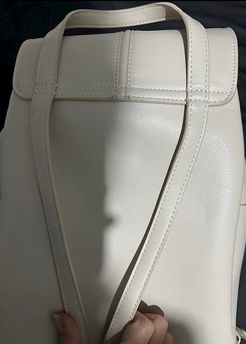 Bej Deri Kadın Sırt Çantası - Görsel 7