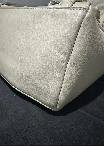 Bej Deri Kadın Sırt Çantası - Görsel 5