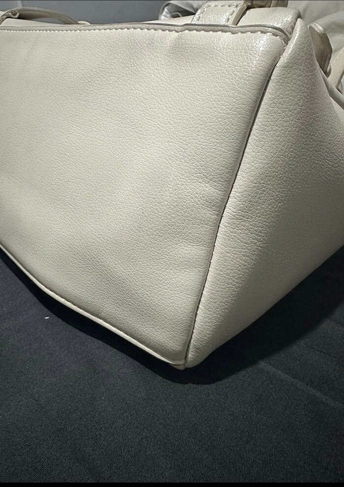 Bej Deri Kadın Sırt Çantası - Görsel 5