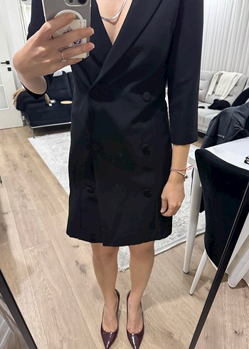 Siyah ceket elbise - Görsel 3