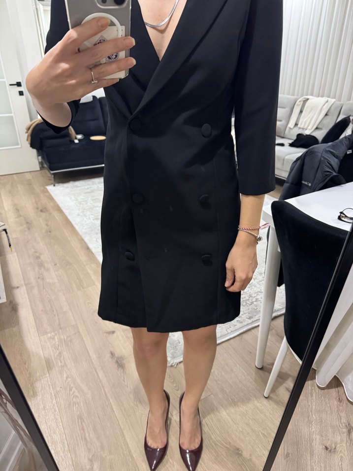 Siyah ceket elbise - Görsel 3