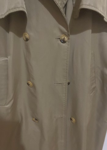 Bej Uzun Kesim Kolsuz Trençkot - Görsel 2